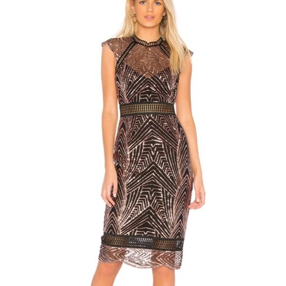 SAYLOR Dresses & Skirts - SAYLOR Heloise Sequin Open-Back Dress